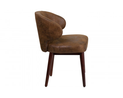 BLNK - Comfort Back Series Microfiber Side Reception Chair with Walnut Legs