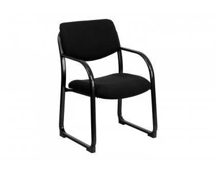 BLNK™ Richie Fabric Executive Side Reception Chair with Sled Base - Black