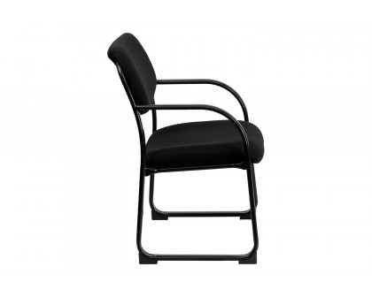 BLNK™ Richie Fabric Executive Side Reception Chair with Sled Base - Black