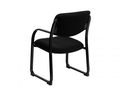 BLNK™ Richie Fabric Executive Side Reception Chair with Sled Base - Black