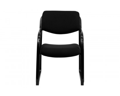 BLNK™ Richie Fabric Executive Side Reception Chair with Sled Base - Black