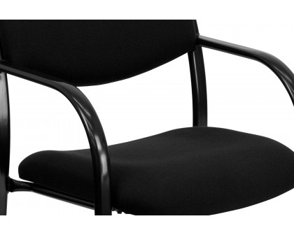 BLNK™ Richie Fabric Executive Side Reception Chair with Sled Base - Black