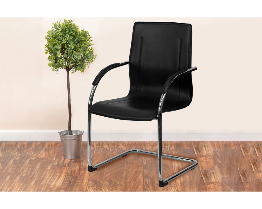 BLNK - Valrico Vinyl Side Reception Chair with Chrome Sled Base