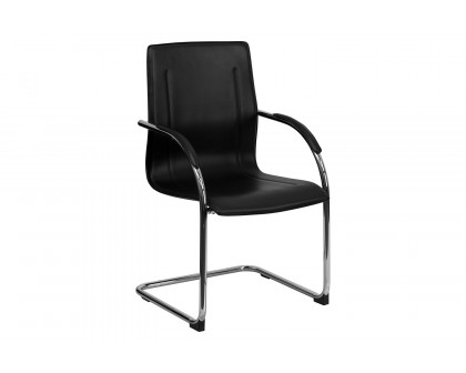 BLNK - Valrico Vinyl Side Reception Chair with Chrome Sled Base