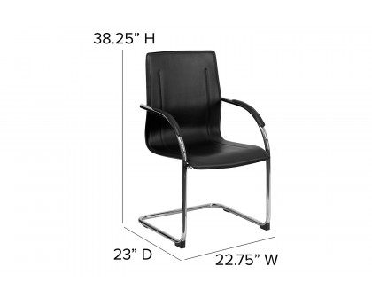 BLNK - Valrico Vinyl Side Reception Chair with Chrome Sled Base