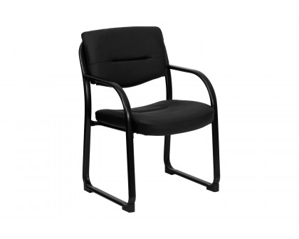 BLNK - Donny LeatherSoft Executive Side Reception Chair with Sled Base