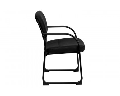 BLNK - Donny LeatherSoft Executive Side Reception Chair with Sled Base