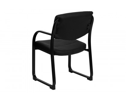 BLNK - Donny LeatherSoft Executive Side Reception Chair with Sled Base