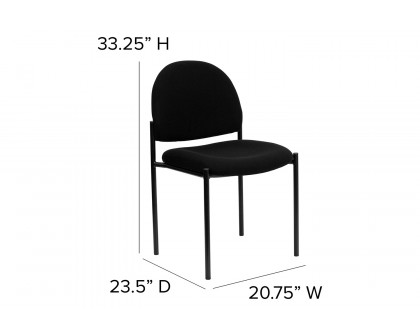 BLNK Tania Comfort Fabric Stackable Steel Side Reception Chair - Black