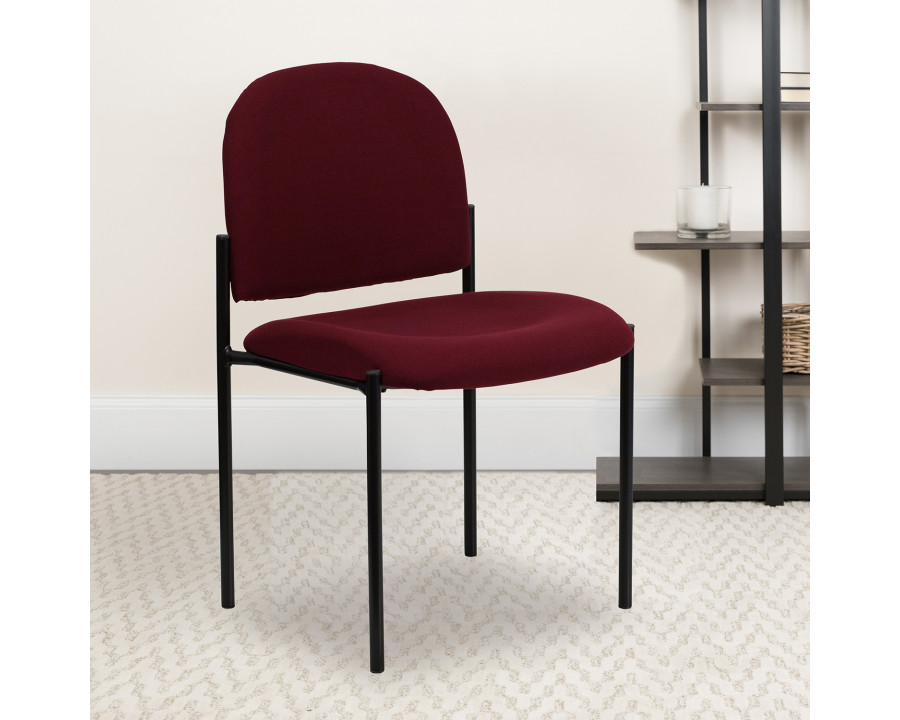 BLNK Tania Comfort Fabric Stackable Steel Side Reception Chair - Burgundy