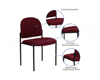 BLNK Tania Comfort Fabric Stackable Steel Side Reception Chair - Burgundy