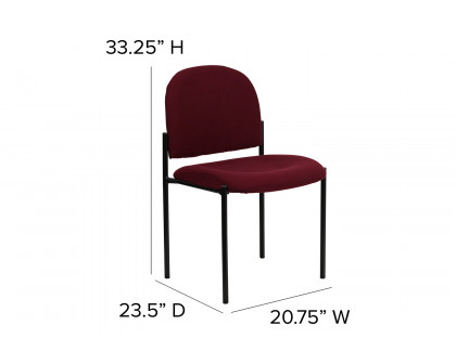 BLNK Tania Comfort Fabric Stackable Steel Side Reception Chair - Burgundy