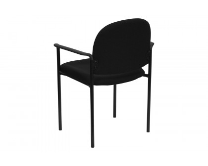 BLNK™ Tiffany Comfort Fabric Stackable Steel Side Reception Chair with Arms - Black