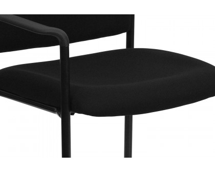 BLNK™ Tiffany Comfort Fabric Stackable Steel Side Reception Chair with Arms - Black