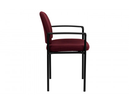 BLNK Tiffany Comfort Fabric Stackable Steel Side Reception Chair with Arms - Burgundy