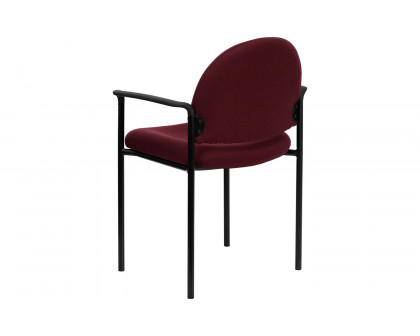 BLNK Tiffany Comfort Fabric Stackable Steel Side Reception Chair with Arms - Burgundy