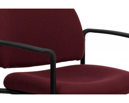 BLNK Tiffany Comfort Fabric Stackable Steel Side Reception Chair with Arms - Burgundy