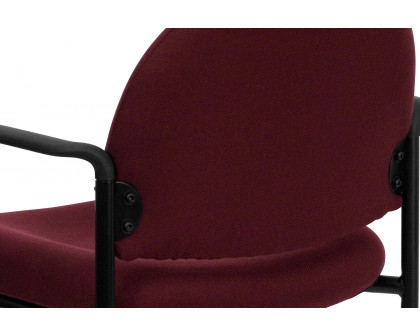 BLNK Tiffany Comfort Fabric Stackable Steel Side Reception Chair with Arms - Burgundy