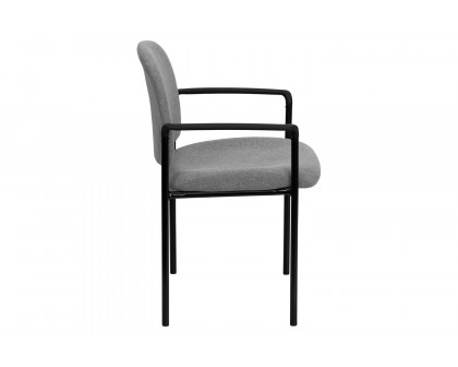 BLNK Tiffany Comfort Fabric Stackable Steel Side Reception Chair with Arms - Gray