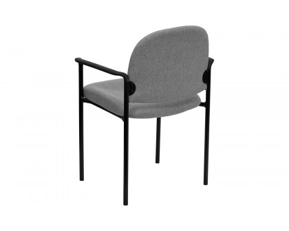 BLNK Tiffany Comfort Fabric Stackable Steel Side Reception Chair with Arms - Gray