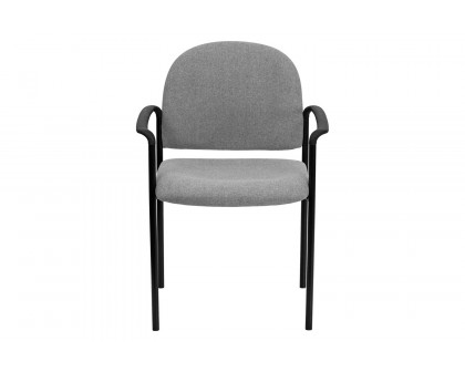 BLNK Tiffany Comfort Fabric Stackable Steel Side Reception Chair with Arms - Gray