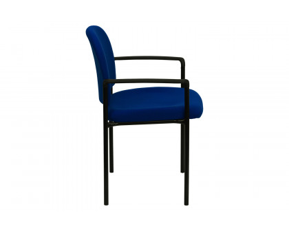 BLNK™ Tiffany Comfort Fabric Stackable Steel Side Reception Chair with Arms - Navy