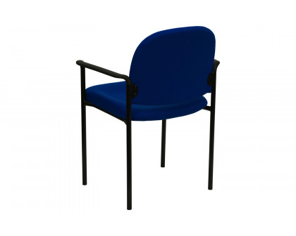 BLNK™ Tiffany Comfort Fabric Stackable Steel Side Reception Chair with Arms - Navy