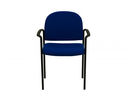 BLNK™ Tiffany Comfort Fabric Stackable Steel Side Reception Chair with Arms - Navy