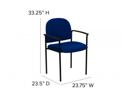 BLNK™ Tiffany Comfort Fabric Stackable Steel Side Reception Chair with Arms - Navy