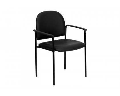 BLNK - Tiffany Comfort Vinyl Stackable Steel Side Reception Chair with Arms