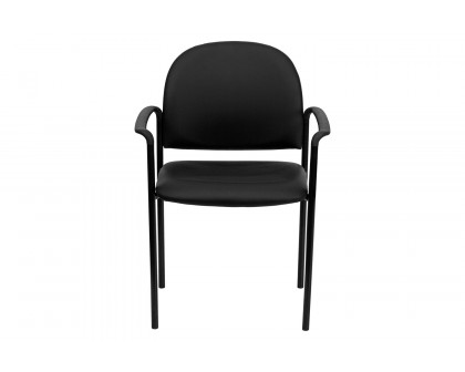 BLNK - Tiffany Comfort Vinyl Stackable Steel Side Reception Chair with Arms