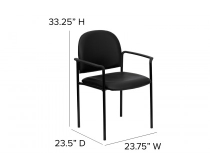 BLNK - Tiffany Comfort Vinyl Stackable Steel Side Reception Chair with Arms