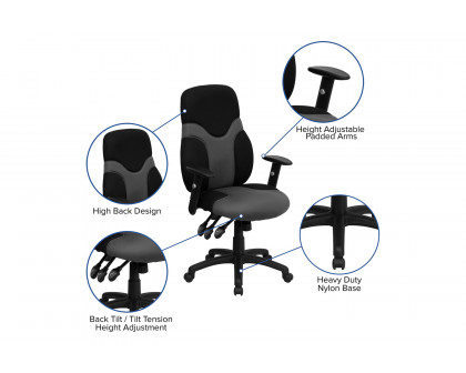 BLNK - Abbott High-Back Ergonomic Mesh Swivel Task Office Chair with Adjustable Arms