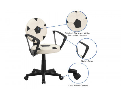 BLNK Billy Soccer Swivel Task Office Chair - with Arms