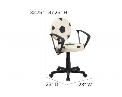 BLNK Billy Soccer Swivel Task Office Chair - with Arms