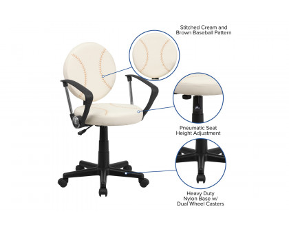 BLNK Jonathan Baseball Swivel Task Office Chair - with Arms