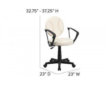 BLNK Jonathan Baseball Swivel Task Office Chair - with Arms