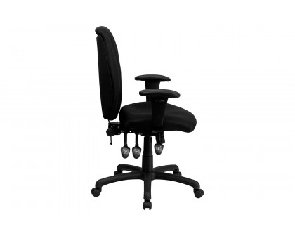 BLNK Rochelle Fabric High-Back Multifunction Ergonomic Executive Swivel Office Chair with Adjustable Arms - Black