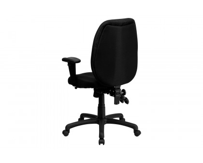 BLNK Rochelle Fabric High-Back Multifunction Ergonomic Executive Swivel Office Chair with Adjustable Arms - Black