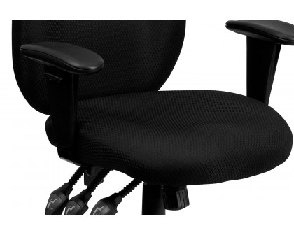 BLNK Rochelle Fabric High-Back Multifunction Ergonomic Executive Swivel Office Chair with Adjustable Arms - Black