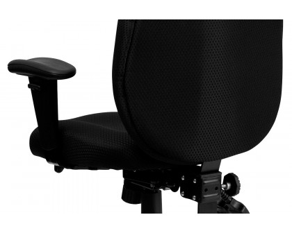 BLNK Rochelle Fabric High-Back Multifunction Ergonomic Executive Swivel Office Chair with Adjustable Arms - Black