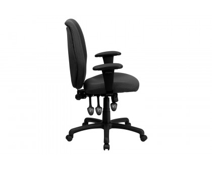 BLNK Rochelle Fabric High-Back Multifunction Ergonomic Executive Swivel Office Chair with Adjustable Arms - Gray