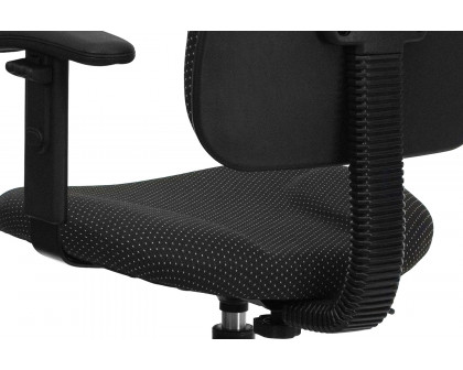 BLNK Bruce Fabric Drafting Chair - Black Patterned, with Adjustable Arms