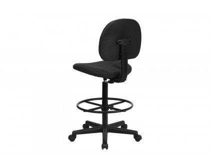 BLNK Bruce Fabric Drafting Chair - Black Patterned