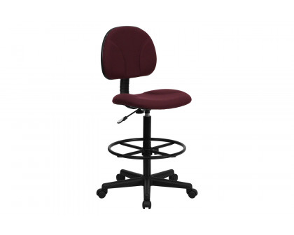 BLNK Bruce Fabric Drafting Chair - Burgundy