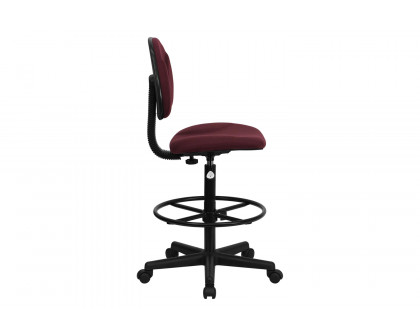 BLNK Bruce Fabric Drafting Chair - Burgundy