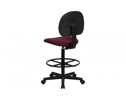 BLNK Bruce Fabric Drafting Chair - Burgundy