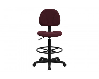 BLNK Bruce Fabric Drafting Chair - Burgundy