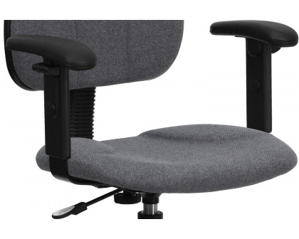 BLNK Bruce Fabric Drafting Chair - Gray, with Adjustable Arms