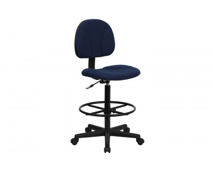 BLNK Bruce Fabric Drafting Chair - Navy Blue Patterned